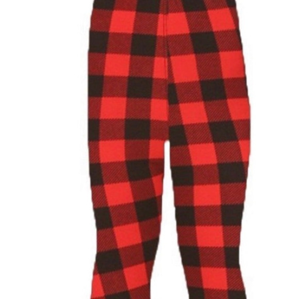 Girls Buffalo Plaid Print Leggings Size Large/Extra Large